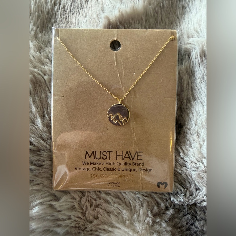 18k Gold Dipped Mountain Charm Necklace